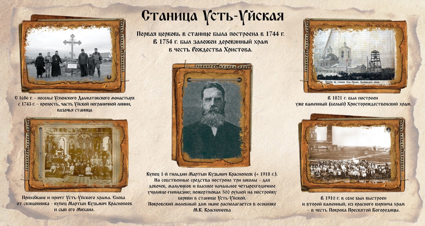 Краеведческий стенд об истории храмов Усть-Уйского